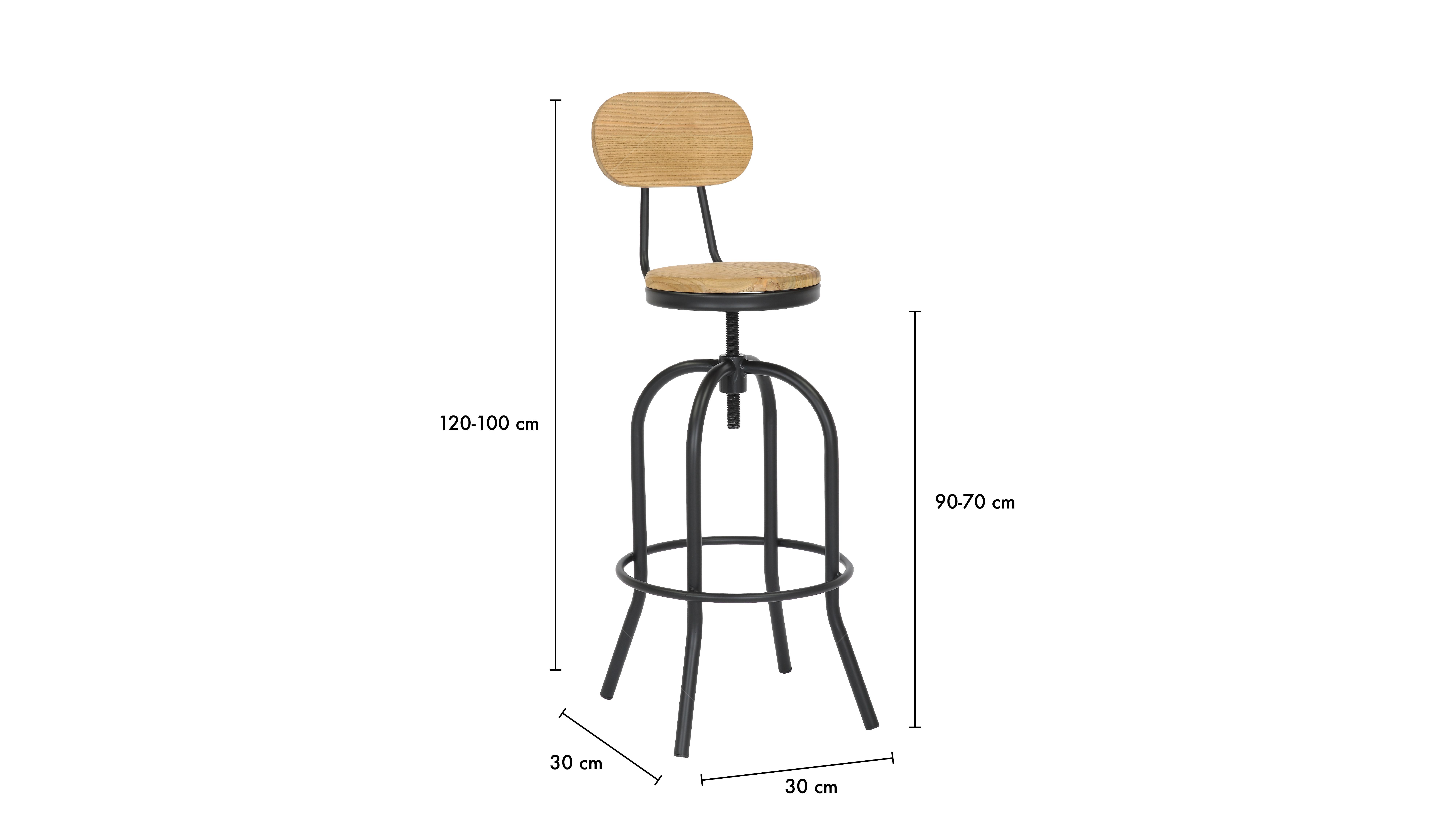 Bar Stool Black Detailed